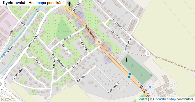 Rychnovská - mapa podnikání