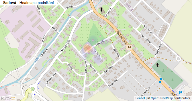 Sadová - mapa podnikání