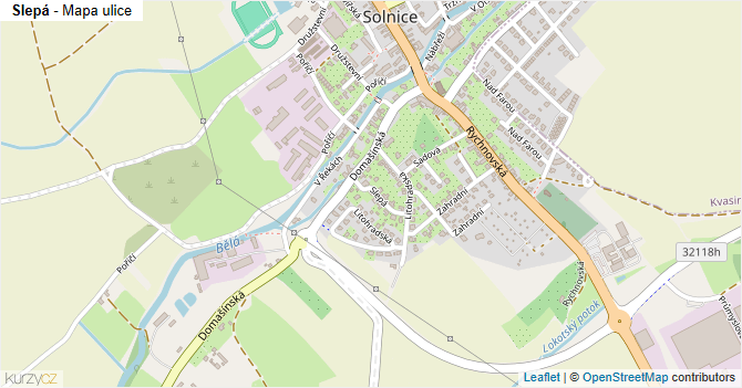 Slepá - mapa ulice