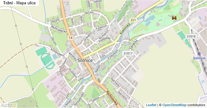 Tržní - mapa ulice