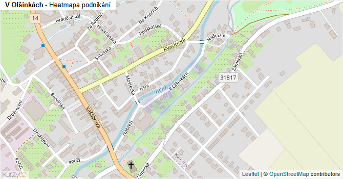 V Olšinkách - mapa podnikání