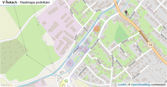 V Řekách - mapa podnikání