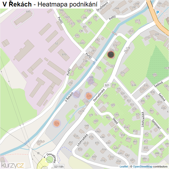 Mapa V Řekách - Firmy v ulici.