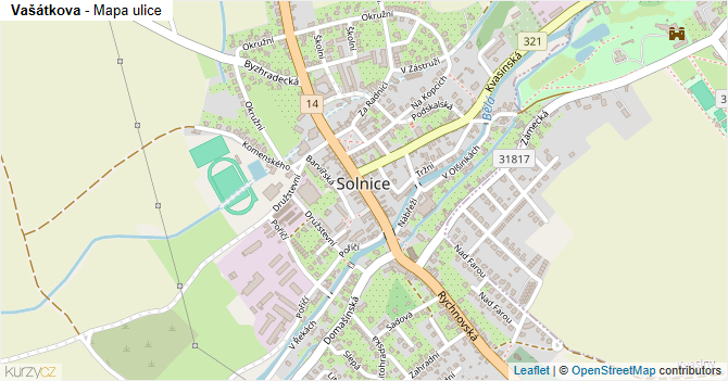 Vašátkova - mapa ulice