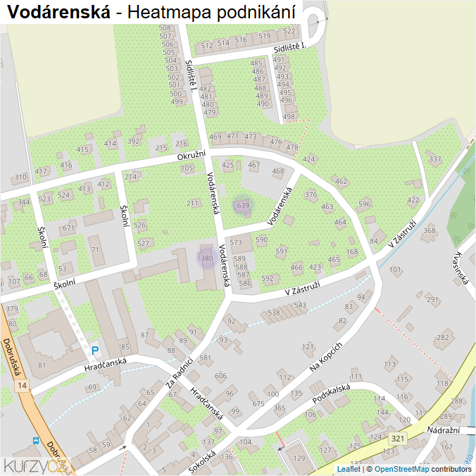 Mapa Vodárenská - Firmy v ulici.