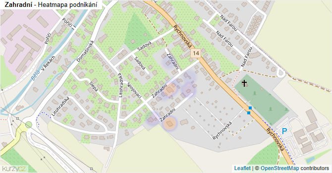 Zahradní - mapa podnikání