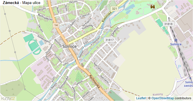 Zámecká - mapa ulice