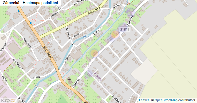 Zámecká - mapa podnikání