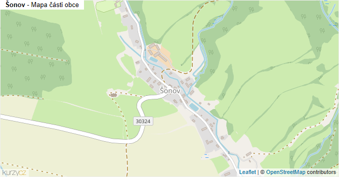 Šonov - mapa části obce