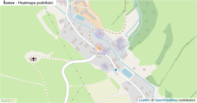 Šonov - mapa podnikání