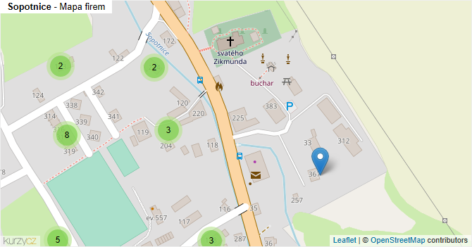 Sopotnice - mapa firem