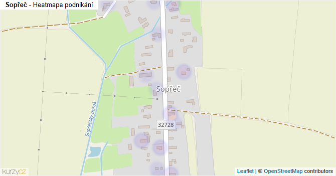 Sopřeč - mapa podnikání