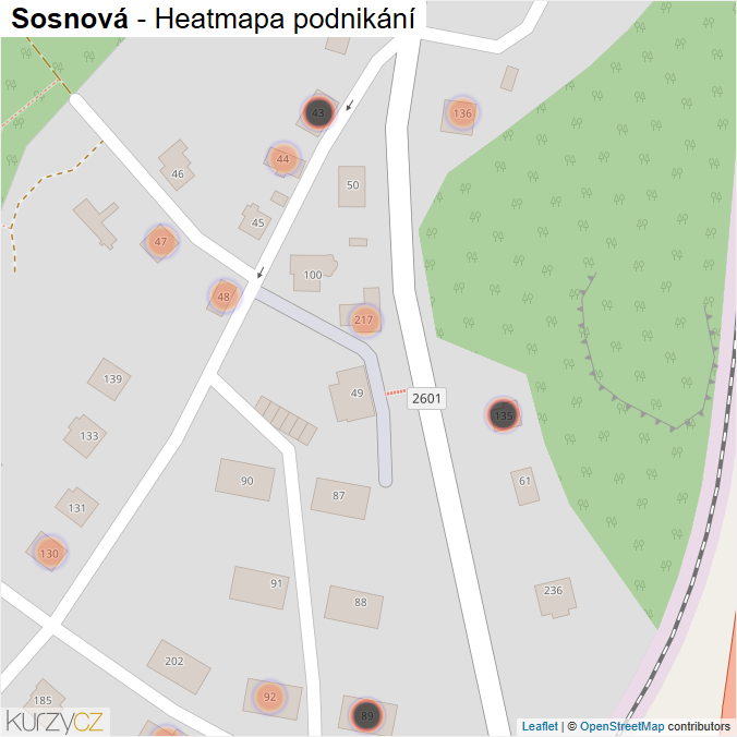 Mapa Sosnová - Firmy v obci.