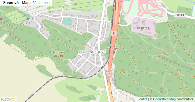 Sosnová - mapa části obce