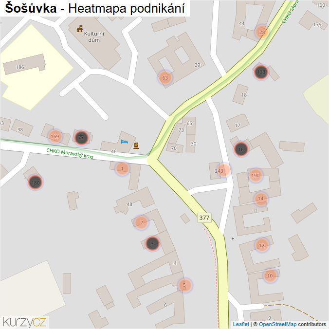 Mapa Šošůvka - Firmy v obci.