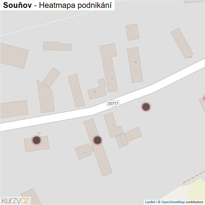Mapa Souňov - Firmy v obci.