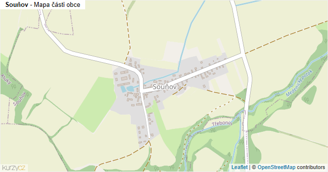 Souňov - mapa části obce