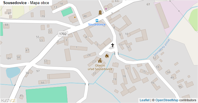 Sousedovice - mapa obce