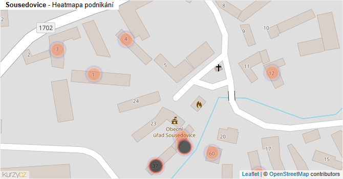 Sousedovice - mapa podnikání