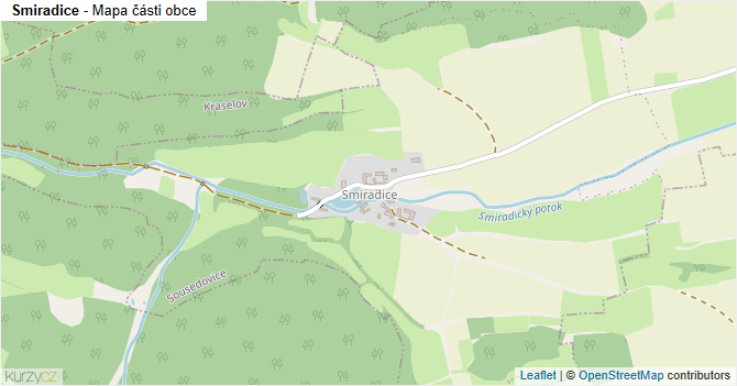 Smiradice - mapa části obce