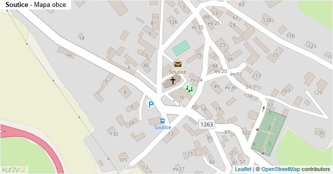 Soutice - mapa obce