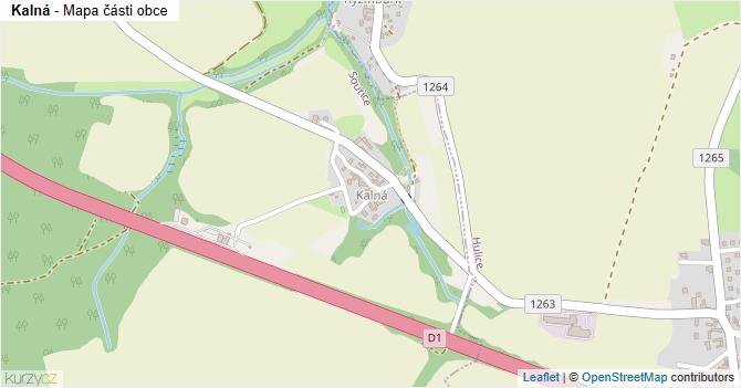 Kalná - mapa části obce