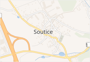 Soutice v obci Soutice - mapa části obce