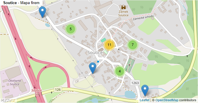 Soutice - mapa firem