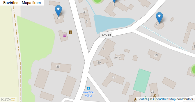 Sovětice - mapa firem