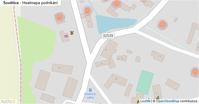 Sovětice - mapa podnikání