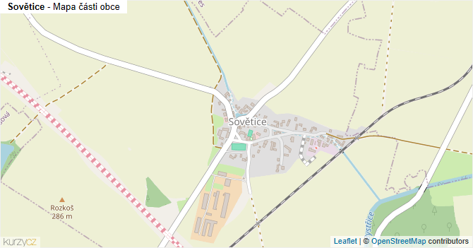 Sovětice - mapa části obce