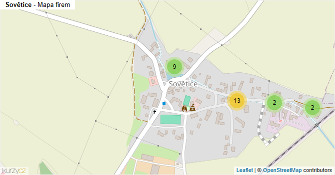 Sovětice - mapa firem