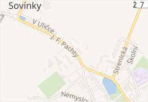 J. F. Pachty v obci Sovínky - mapa ulice