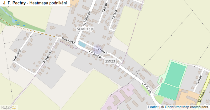 J. F. Pachty - mapa podnikání