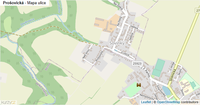 Prošovická - mapa ulice