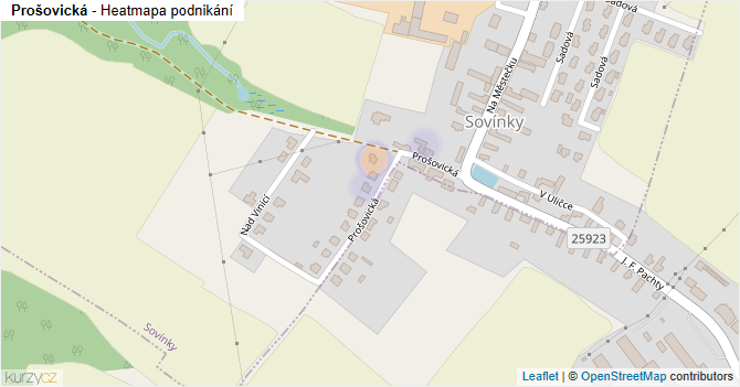 Prošovická - mapa podnikání