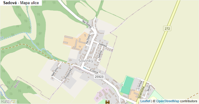 Sadová - mapa ulice