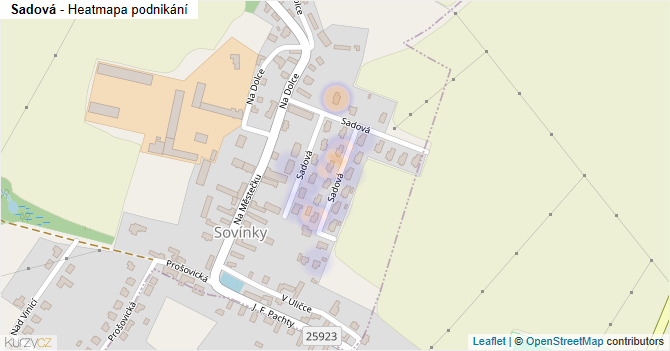 Sadová - mapa podnikání