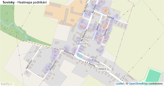 Sovínky - mapa podnikání