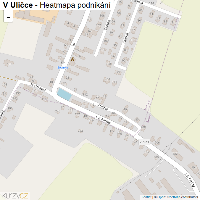 Mapa V Uličce - Firmy v ulici.