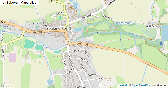 Jiráskova - mapa ulice