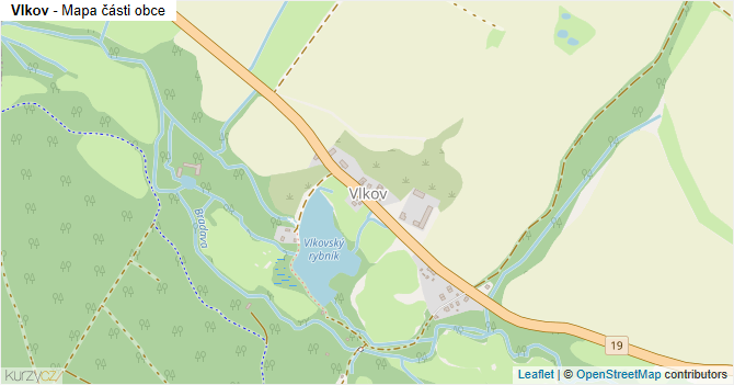 Vlkov - mapa části obce