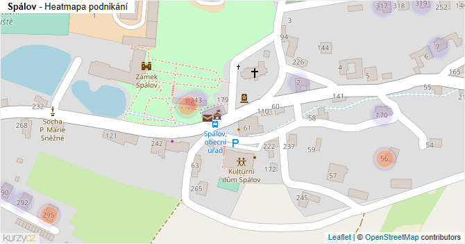 Spálov - mapa podnikání
