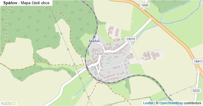 Spáňov - mapa části obce