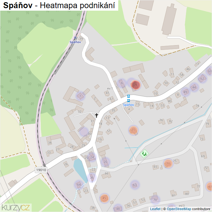 Mapa Spáňov - Firmy v části obce.