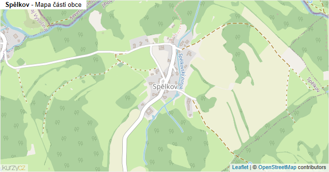 Spělkov - mapa části obce