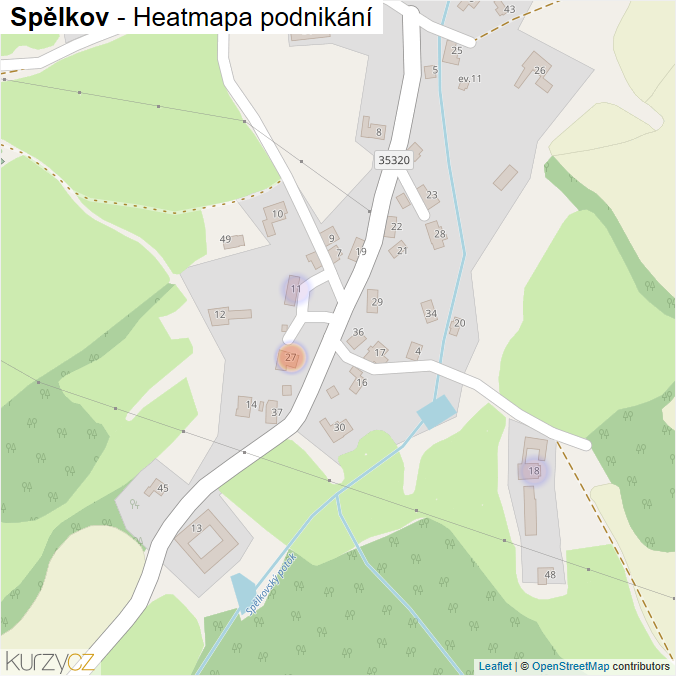 Mapa Spělkov - Firmy v části obce.