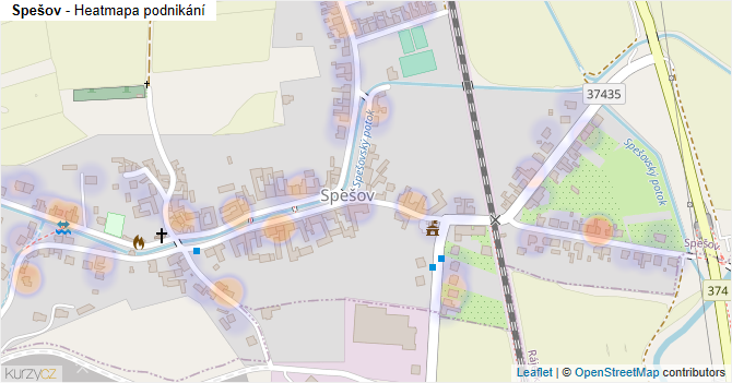 Spešov - mapa podnikání
