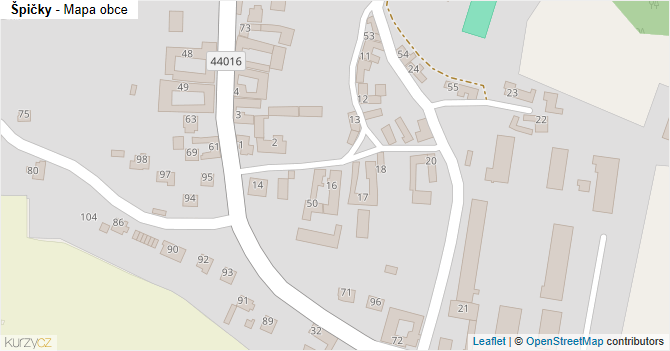Špičky - mapa obce