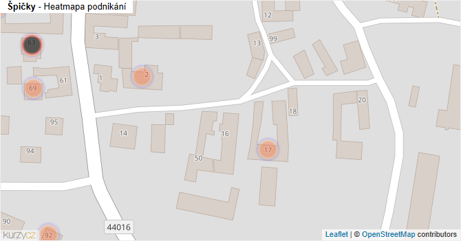 Špičky - mapa podnikání